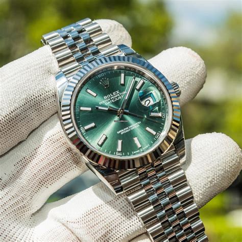 rolex date just 41 green